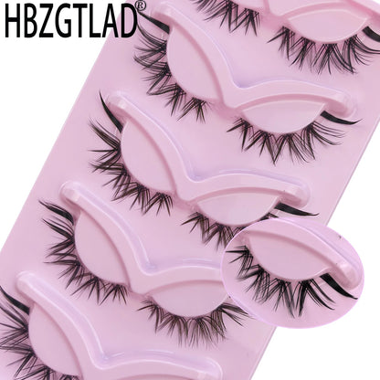 HBZGTLAD Faux Cils Œil de Chat Aspect Naturel Faux Cils Renard Magnifiques, Effilés et Légers en Vison Synthétique pour Maquillage Poupée