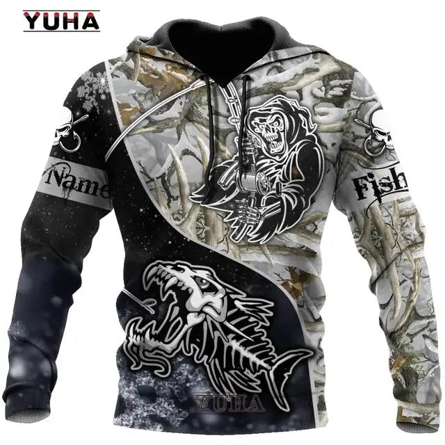 Sweat à capuche pour hommes, motif carpe de pêche 3D cool, Harajuku, unisexe, décontracté, pull, hoodies, sudadera hombre