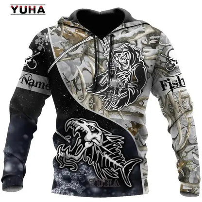 Sweat à capuche pour hommes, motif carpe de pêche 3D cool, Harajuku, unisexe, décontracté, pull, hoodies, sudadera hombre