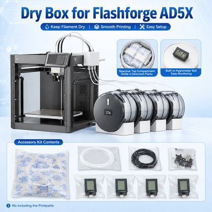 For FlashForge AD5X Filament Dry Box Environment for Drying Filaments to Improve Print Quality Kit For AD5X