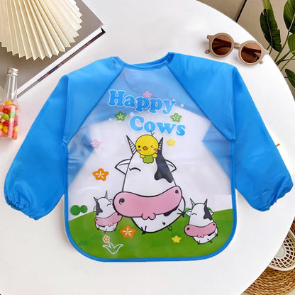 Baby Smock Bibs Waterproof Long-sleeved Eating Feeding Art Apron Newborn Toddler Burp Cloths Fit 0-3 Years Dropshipping