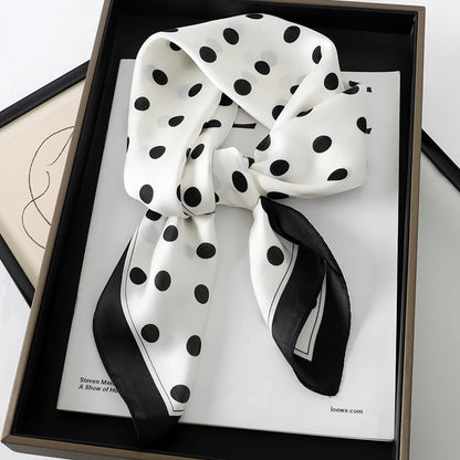 Lady Hair Dot Scarf Female Silk Square Scarves Head Wraps for Women Bandana Fashion Foulard Shawls Female Neckerchief Summer