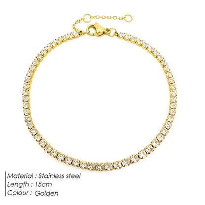 Bracelet de tennis rond en zircon avec strass à une seule rangée, bijou de main de niche, mode européenne et américaine