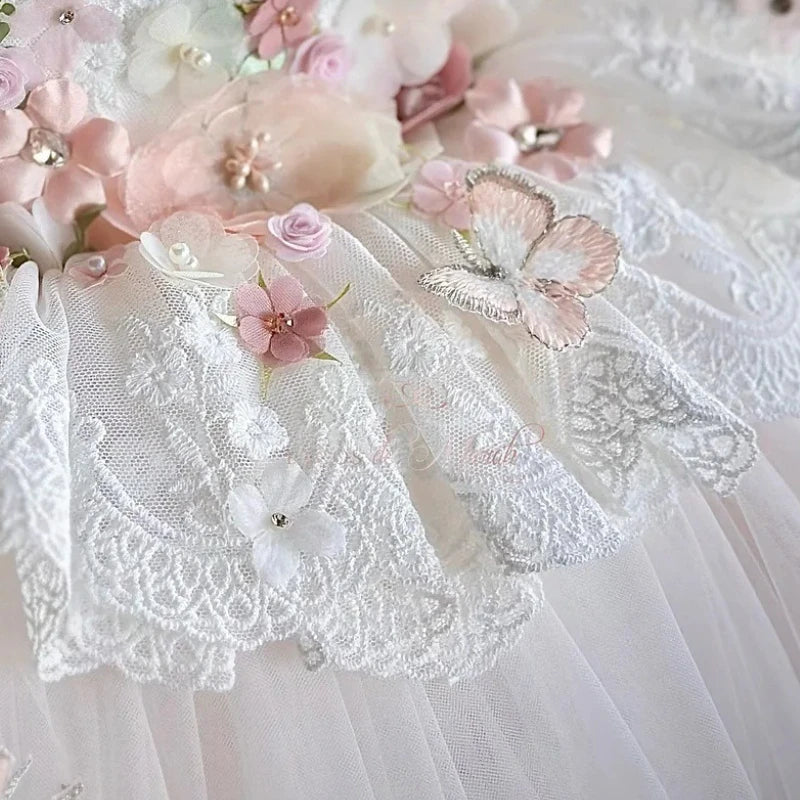 Party Dress 2025 Clothes New White Girls Princess Costume Children Kids Party Outfits Vestido Cute Sweet Birthday Tulle Gown