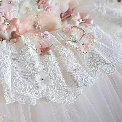 Party Dress 2025 Clothes New White Girls Princess Costume Children Kids Party Outfits Vestido Cute Sweet Birthday Tulle Gown
