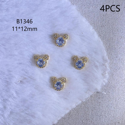 4PCS Kaniu Luxe Gold Nail Jewels Premium Crystal Rhinestones For Acrylic Nails Decoration Handmade Craft