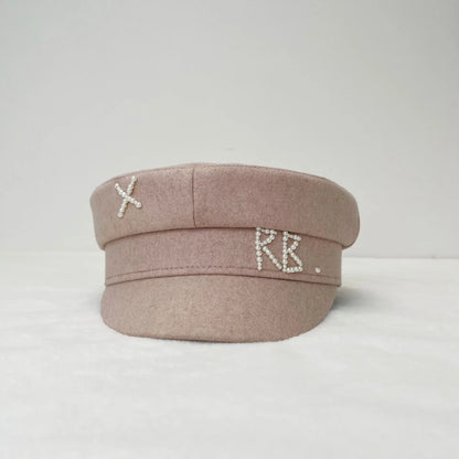 Winter Ladies Luxury Design Brand Octagonal Cap Letter Military Cap Pink Khaki Newsboy Hat Fall Baker Boy Cap Designer Cap