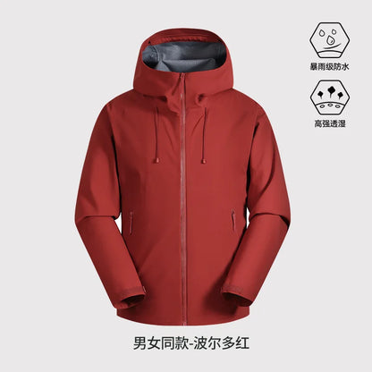 All-Weather Waterproof Hiking Jacket, High Breathability Mountaineering Coat for Men & Women