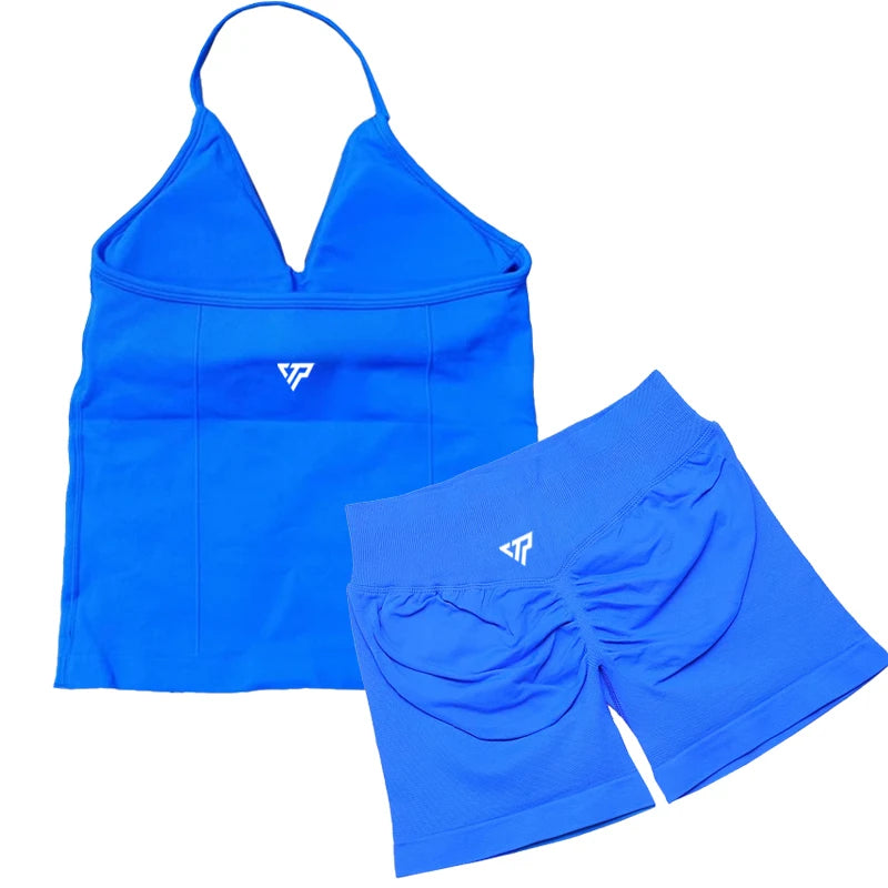 Ensembles 2 pièces Keep That Pump short haut tenues femme ensembles de yoga ensembles de sport soutien-gorge sans couture de haute qualité à lacets ensembles de sport anti-rayures
