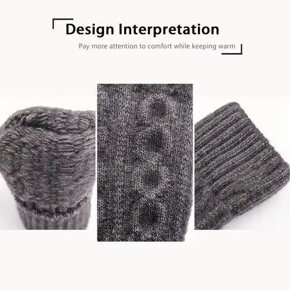 Women Men Warm Winter Touch Screen Gloves Stretch Classical Knit Mittens Wool Full Finger Outdoor Cycling Driving Glove