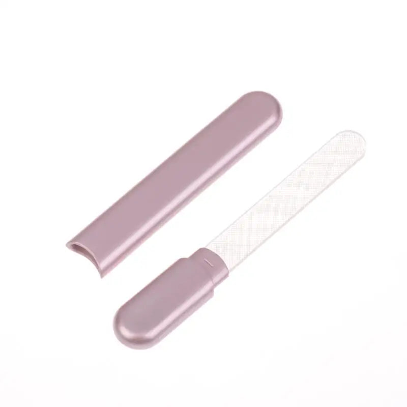 Portable Crystal Glass Nail File with Protective Case, Professional Nail Buffer for Natural & Acrylic Nails