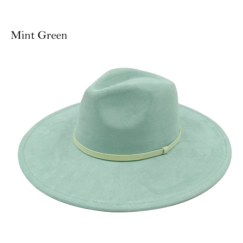 Suede Fedora Painting Felt Hats for Men and Women, Hand Sewn Fedora Adjustable Fall Winter Fashion Party Hats and Gifts