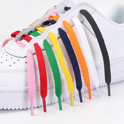 1Pair Flat Shoelaces Classic Quality Rope Laces Solid Casual Sneakers Shoelace Shoe Accessories 100/120/140/160/180CM
