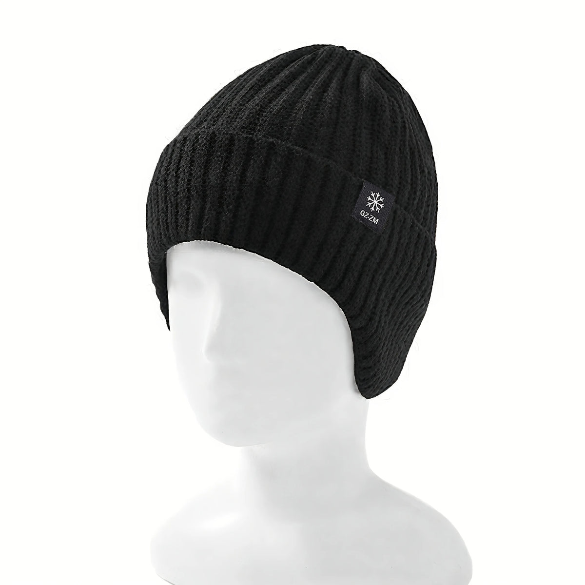 Winter warm woolen hat for middle-aged and elderly people, men's one-piece snowflake ear protection, thickened knitted hat for a