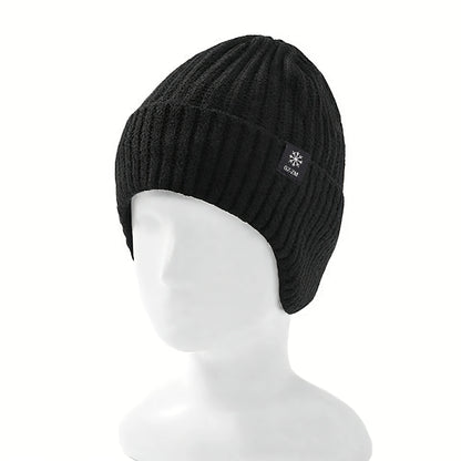 Winter warm woolen hat for middle-aged and elderly people, men's one-piece snowflake ear protection, thickened knitted hat for a