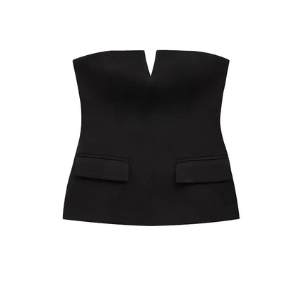 MUJER off Shoulder Tube Top Women Sexy Strapless Crop Top Woman Fashion Backless Short Tops for Women Spring Bustier Vest Top