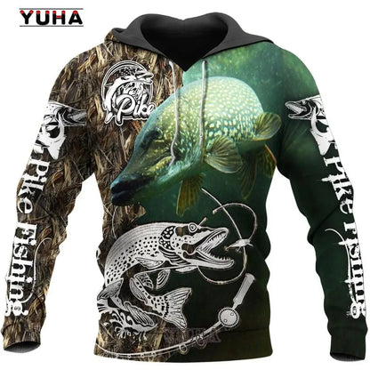Sweat à capuche pour hommes, motif carpe de pêche 3D cool, Harajuku, unisexe, décontracté, pull, hoodies, sudadera hombre