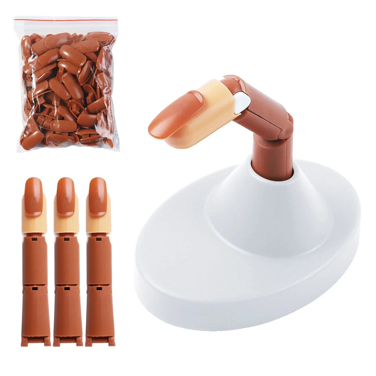 Nail Practice Fingers for Acrylic Nails, 3 Nails for Practice Hand for Acrylic Nails, Training Fingers for Nail Art Beginners