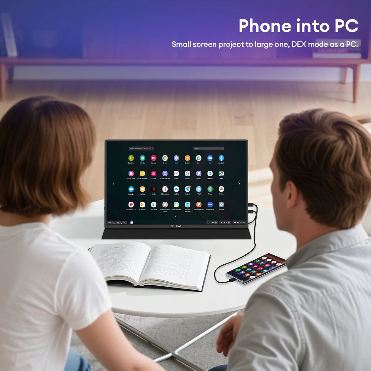 ZEUSLAP 16' 2.5K 144Hz Portable Monitor 2560*1600 16:10 100%sRGB 500Cd/m² Travel Gaming Display for Laptop Switch PS4 PS5 Xbox