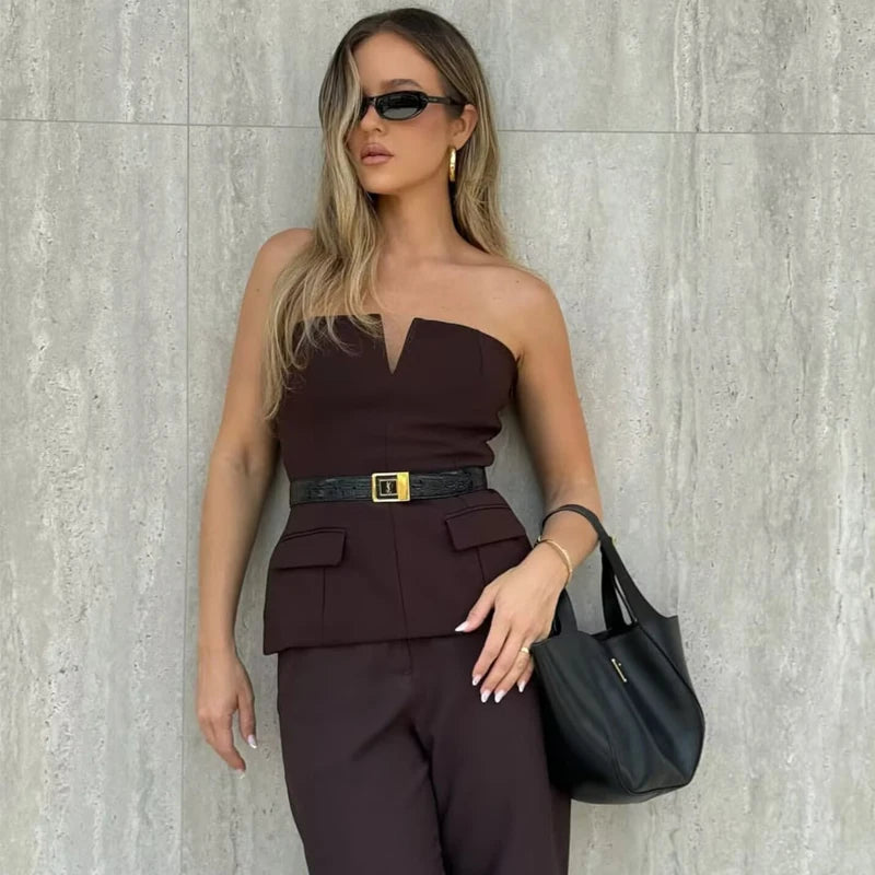 MUJER off Shoulder Tube Top Women Sexy Strapless Crop Top Woman Fashion Backless Short Tops for Women Spring Bustier Vest Top