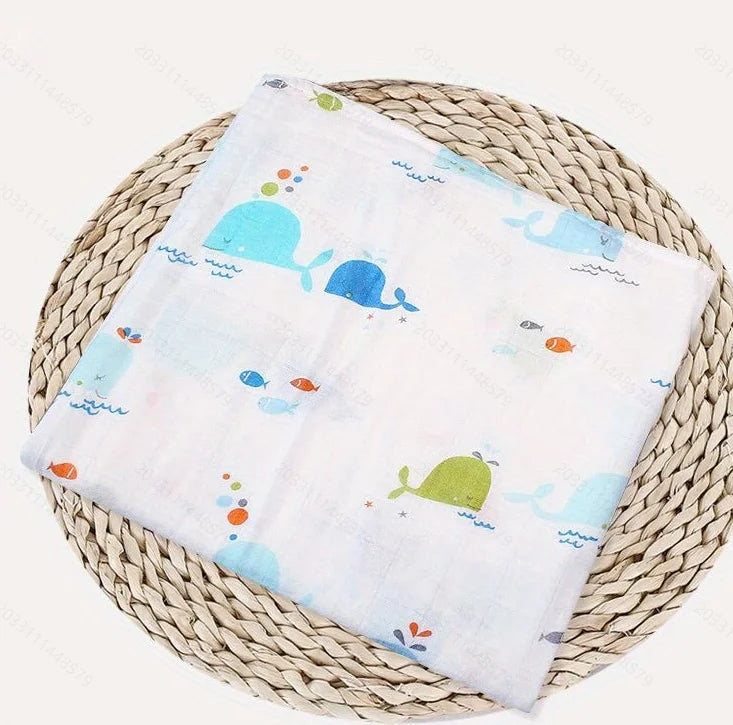 Newborn soft 100% muslin cotton swaddlle blanket infant baby wrap bath towel cover blanket 120x110cm