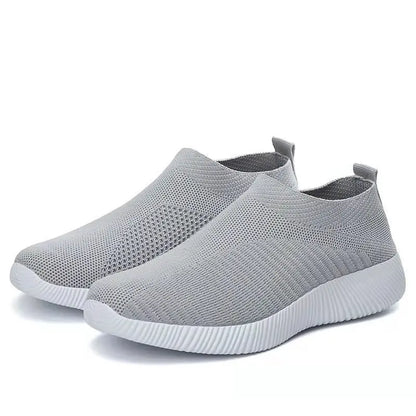 Women Sneaker Summer Elastic Force Mesh Breathable Flat Ladies Slip on Casual Sports Shoes Comfortable Vulcanize Shoes