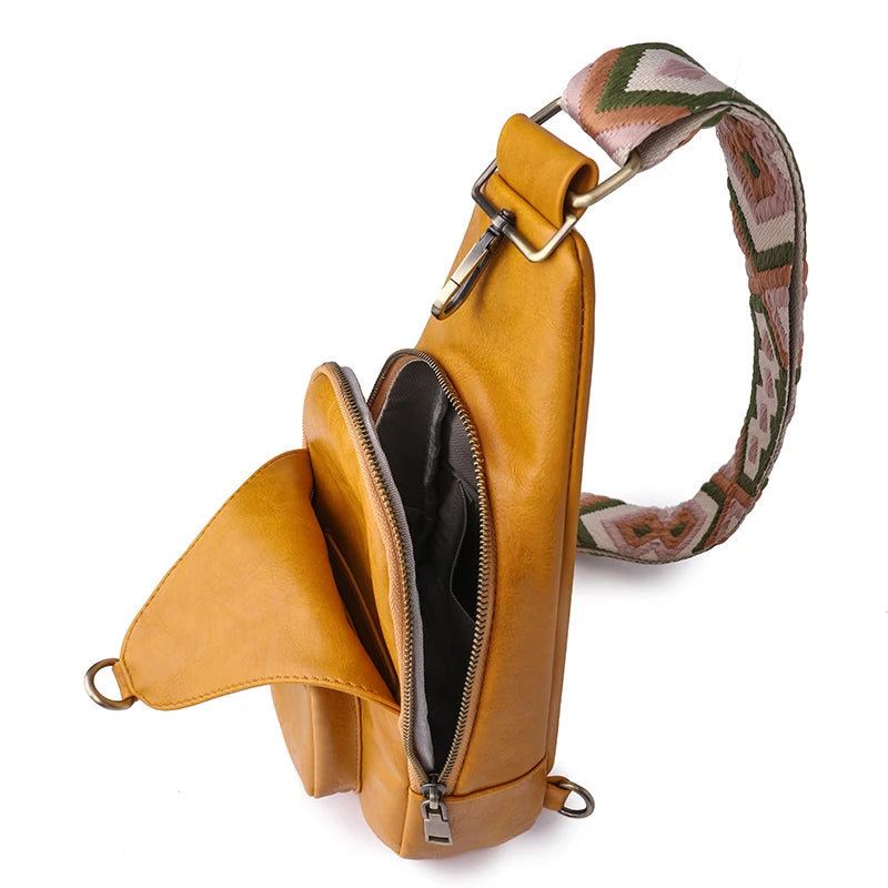 Bags for Women Newly Women Chest Pack Female Sling Bags Crossbody Waterproof Shoulder Chest Bag Casual PU Leather Messenger Pack