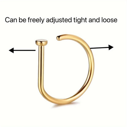 Fake Nose Ring Hoop Lip Labret Ring for Women Non Pierce Hoop Nose Ring  Septum Hoop  Ring Tragus Rook Ring Non Piercing Jewelry