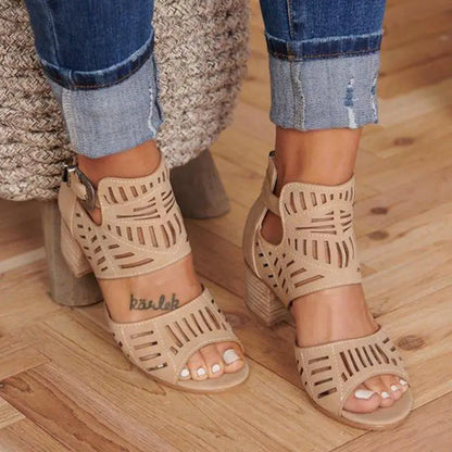 Sandales à talons hauts pour femmes, rétro, gladiateur, décontractées, style Rome, mode d'été, grande taille 35-43, sandales pour femmes 2023