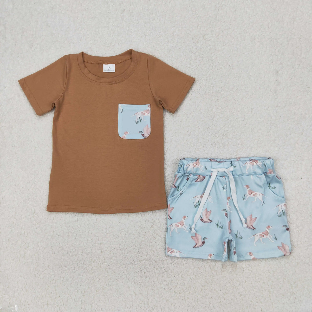4.21y RTS Western Boys CAMO MAMA'S BOY Vintage Short Sleeve Back to School Pantsuit Children Outfits for Boys