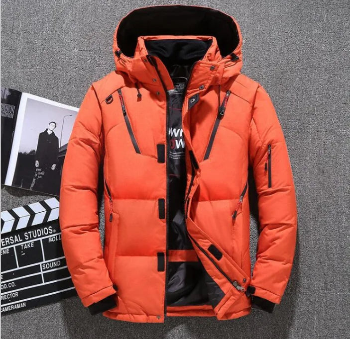 Men's Winter Outdoor Ski Suit Thick Warm Down Jacket Set Windproof Waterproof Mountaineering Coat Harajuku Casual Outerwear New