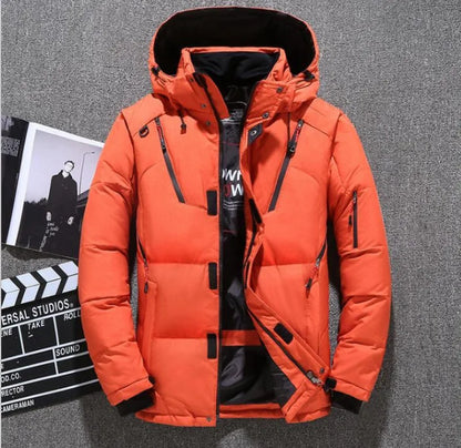 Men's Winter Outdoor Ski Suit Thick Warm Down Jacket Set Windproof Waterproof Mountaineering Coat Harajuku Casual Outerwear New