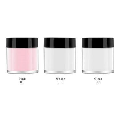 10g White Pink Clear Acrylic Powder for Nail Professional Acrylic Nail Powder Polymer for Carving Dip 3D French Nails Extension