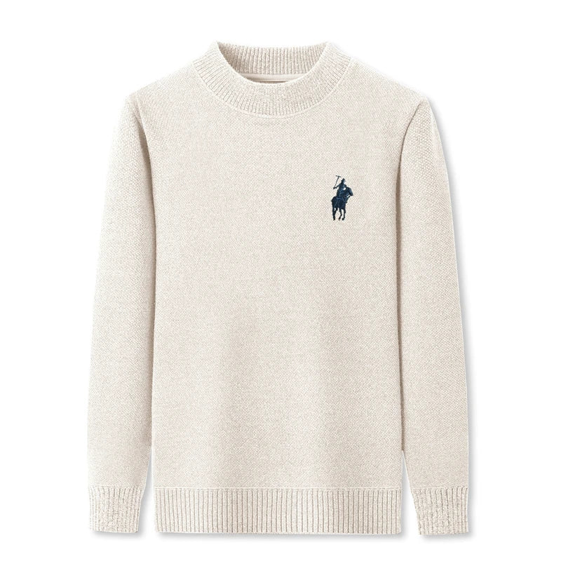 Luxury brand embroidered sweater men designer new round neck casual top winter plush thick warm knit pullover fashion men's wear