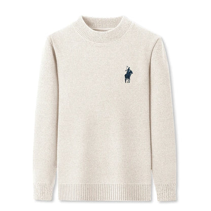 Luxury brand embroidered sweater men designer new round neck casual top winter plush thick warm knit pullover fashion men's wear