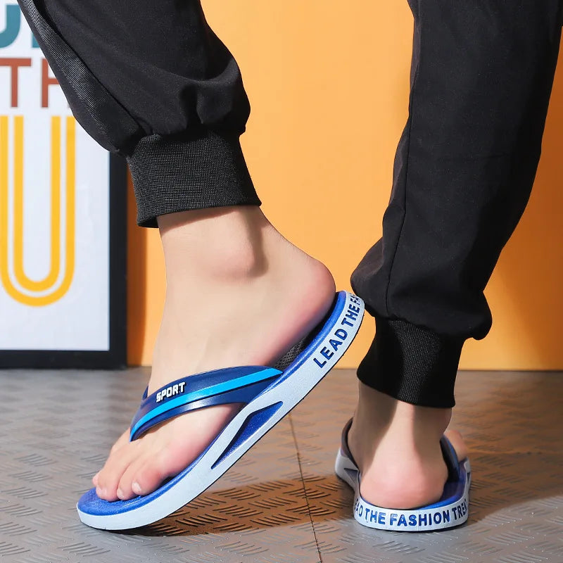 Summer Simple Outer Wear Men's Flip Flops Anti-slip Casual Beach Fashion Slippers
