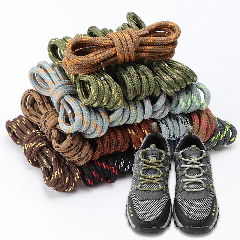 Round Solid Shoelaces for Sneakers Outdoor Hiking Boots Tooling Sports Shoe Laces Adult Kids Flower Dots Shoelace for Woman Man