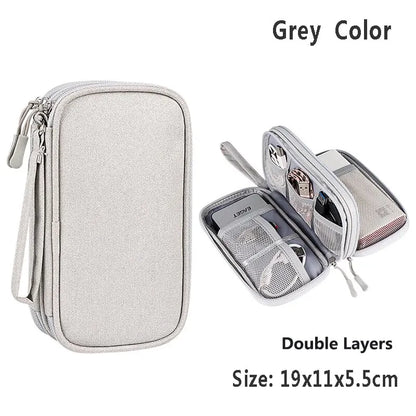 Sac de rangement étanche Organisateur numérique électronique Portable USB Produit numérique Chargeur Prise Sac de rangement Organisateur de câbles de voyage