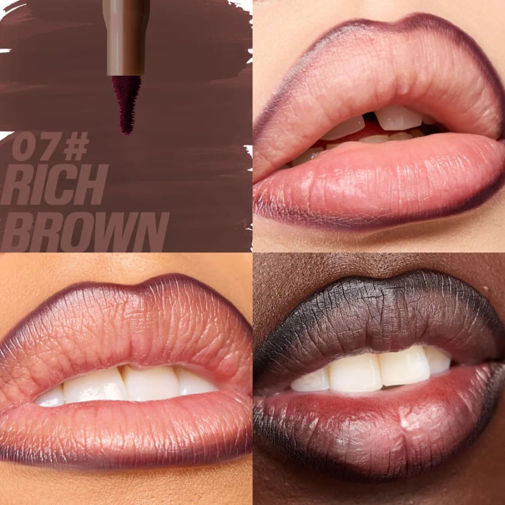 Crayon à lèvres mat imperméable Rouge Contour Teinte Rouge à lèvres Longue durée Anti-adhésif Hydratant Lèvres Maquillage 8 couleurs Velours