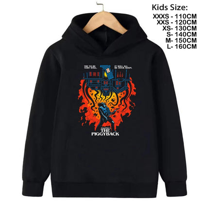 Demogorgon Hawkins Sweatshirts à capuche pour enfants, dessin animé, imprimé, streetwear, basiques, hauts pour garçons, pulls pour enfants