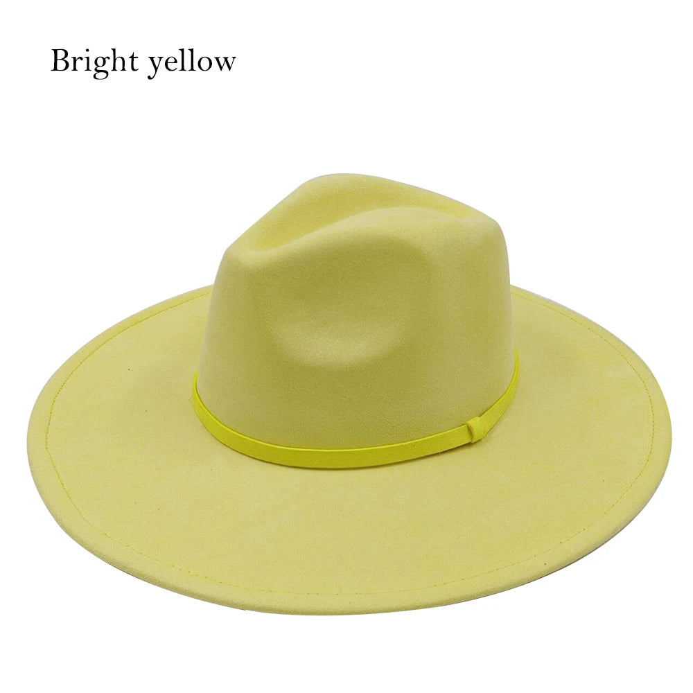 Suede Fedora Painting Felt Hats for Men and Women, Hand Sewn Fedora Adjustable Fall Winter Fashion Party Hats and Gifts