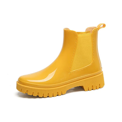 Rain Shoes Women Waterproof Boots Chelsea Chunky Galoshes Garden Work Rubber Boot Female Oil-proof Non-slip Kitchen Footwear