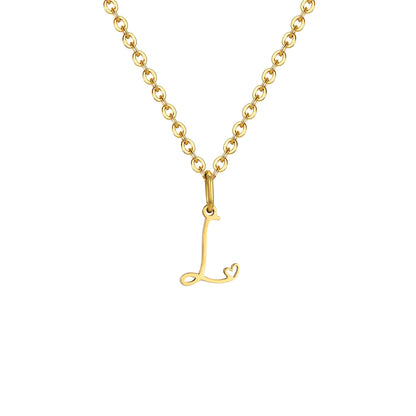 Dainty Heart Initial Necklace for Women, Gold Plated A-Z Letter Pendant, Waterproof Stainless Steel Monogram Jewelry, Personaliz