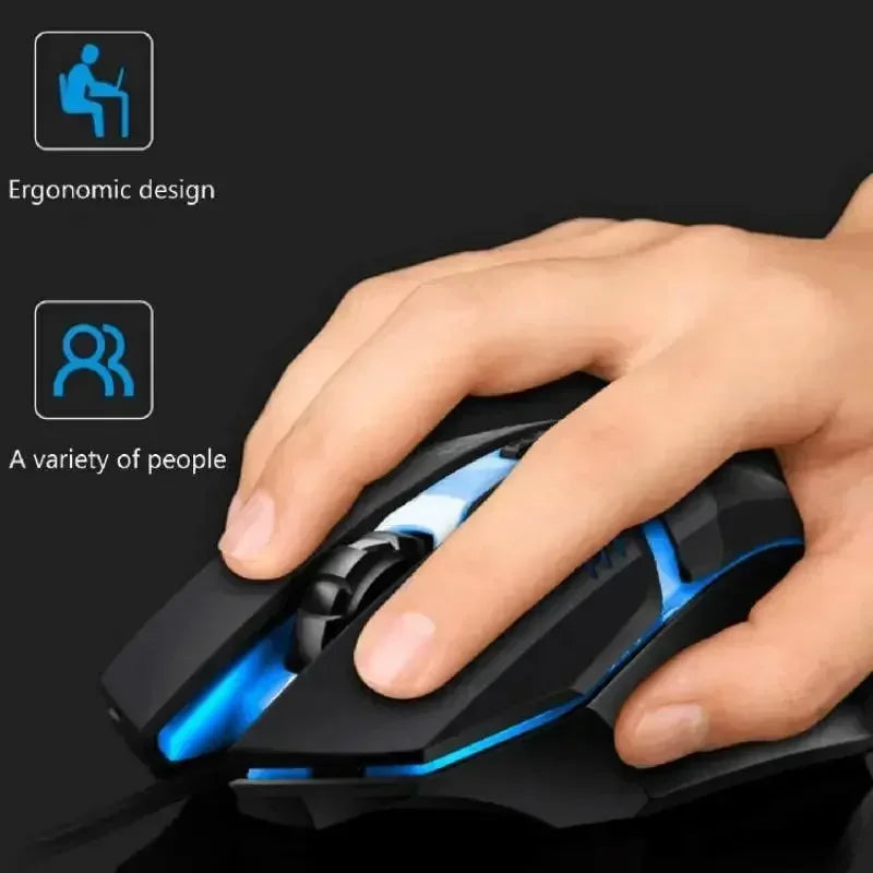 [Latest High-Quality] Ergonomic Gaming Mouse for Desktop and Laptop Computers,4-Button USB RGB Backlit Mouse