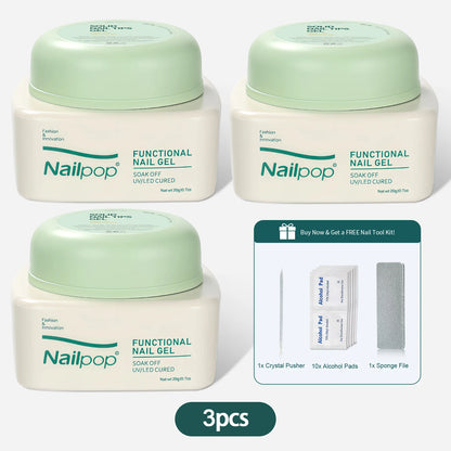 Nailpop Solid Nail Gel for Acrylic Nails Tips - Sculpting & Rhinestone Adhesive UV Gel Strong Adhesion Long-Lasting 20g