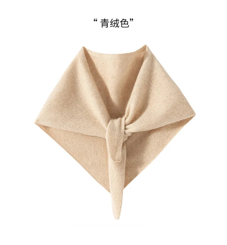 BirdTree, 100%Pure Cashmere Elegant Shawl, Women Solid Neck Protection, Soft Warm Triangle Scarf, 2024 Fall Winter Gift A48907QC