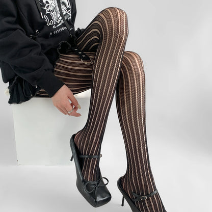 Woman Girls Fashion Punk Gothic  Fishnet Stockings Snake Skull Striped Mesh Tights Panties Lolita Plus Size Pantyhose Leggings