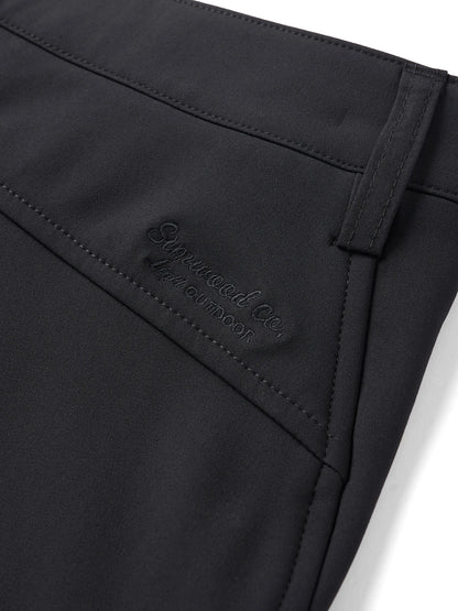 SIMWOOD 2026 Autumn New Loose Straight Soft Shell 300gsm Warm Fleece Lined Pants Casual Plus Size Outdoor Trousers