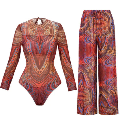 2 Piece Sets Swimwear And Panst Sexy Swimsuit Women Summer Bathing Suit Bikini Set Beach Cover Up Swimming Suit Купальник