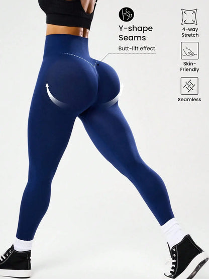 Legging de sport taille haute gainant pour femme, effet push-up, respirant, séchage rapide, avec découpe en V au dos